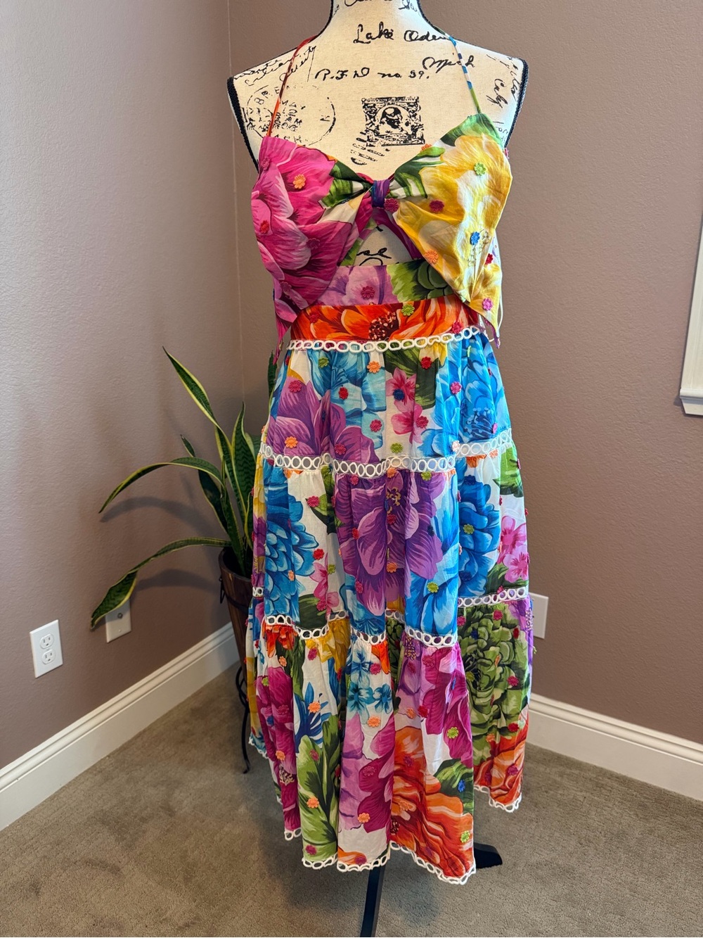 FARM Rio Rainbow Chita Midi dress